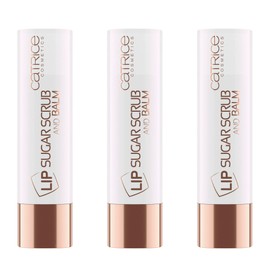 Catrice Lip Sugar Scrub And Balm, Lippenbalsam, Nr. 010, Transparent, glättend, pflegend, ohne Konservierungsstoffe, ohne Parabene, ohne Mikroplastikpartikel, Nanopartikel frei, 3er Pack (3x4g)