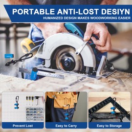 YullSorom Tall Stair Gauges for Framing Square with Holder and Carabiner Stair Guage Knobs Tool for Circular Saw,Stair Guides Perfect for Rafter Gauge Clamps Blue kit