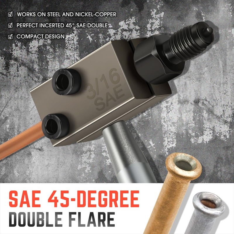 DNA MOTORING 3/16 in SAE Brake Line Double Flaring Tool,