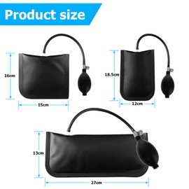 JNNJ Pack of 3 Mounting Cushions, Air Cushion, Durable Metal Valve Assembly, Lifting Cushion, Inflatable Mounting Cushion for Door Window Installation, Car Repair, Mounting Aid