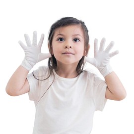 Edenswear Zinc Filled Fiber Anti-Scratch Eczema Atopic Gloves: Kids (White, M)