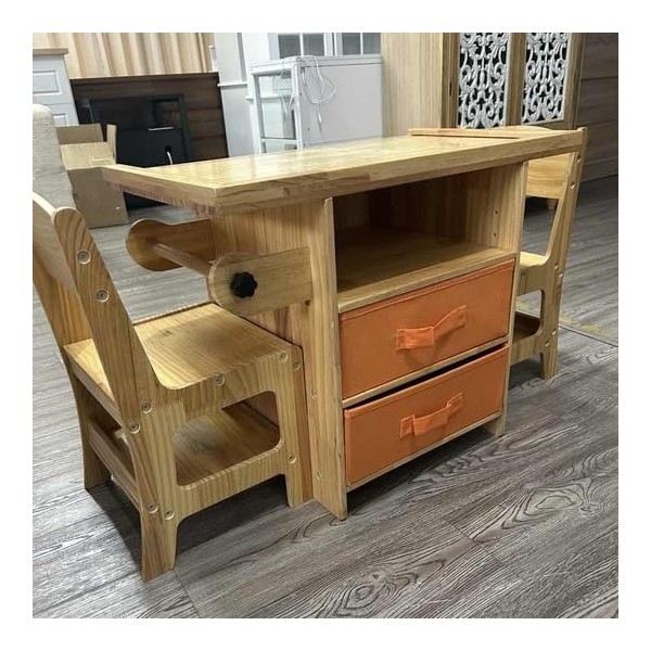 Timechee Kids Table and Chair Set 3 in 1 Wooden