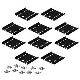 PerfectHD 10 x Mounting Frame | 1 Compartment | Mounting Set for Hard Drives | From 2.5 Inch to 3.5 Inch | Supports Any 2.5 Inch HDD SSD Hard Drive | Mounting Angle Metal | Black | Pack of 10