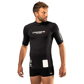 CRESSI Dive Center Man Rash Guard Short/SL - Protective Short Sleeve Black Rash Guard for SUP and Water Sports, XL/5 (54), Men
