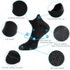 Men's 5-Pack Black Anti-Odor Quick-Dry Padded Running Ankle Socks, L