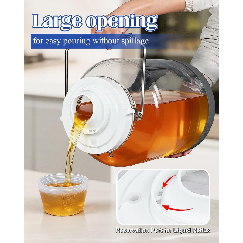 Daitouge 5 Gallon Glass Large Fermentation Jars, Wide Mouth Mason