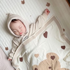 Yuehuam Baby Blanket Knitted Bear Soft Cotton Blanket for Infants Toddler Boys and Girls Size 33 x 43 inches, Big Bear