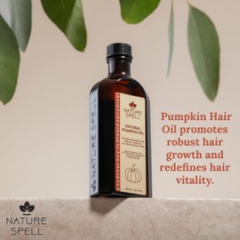 Nature Spell Pumpkin Hair Oil 150ml, Hair Growth Oil, Natural Hair Treatment Oil & Body Oil, Suitable for All Hair Types, Made In The UK