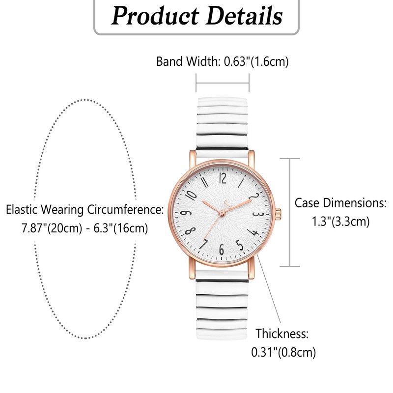 Oidea Women's Elastic Strap Watches: Large Face Arabic Numerals Analog