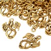 BronaGrand 100pcs Antique Gold Flying Dragon Charms Demon Fire Dragon