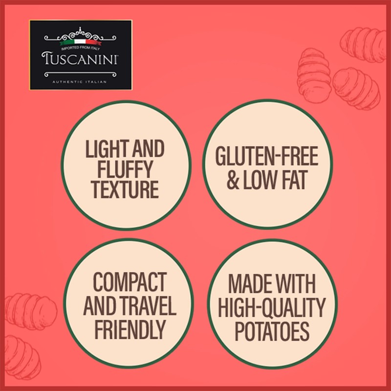 Tuscanini Gluten Free Potato Gnocchi Pasta, 16oz (3 Pack) |