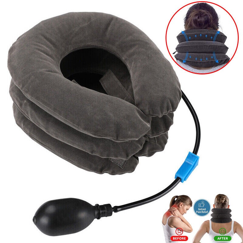 Unbranded Dispositivo de tracción cervical Almohada cervical para aliviar el