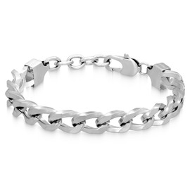 LUCKY2+7 Mens Bracelet Stainless Steel Adjustable Cuban Link Bracelets For Men,Trendy Jewelry Gifts For Husband Friend Dad Silver