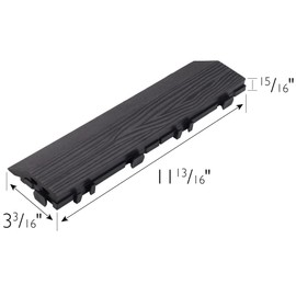 Design House Straight Edge Trim for Square Deck Tiles, Covers 6 Square Feet, Ebony, 4-Pack