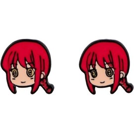 Chainsaw Man Makima Anime Manga Stud Earrings Ear Rings Cute Kawaii Cosplay, Enamel, enamel