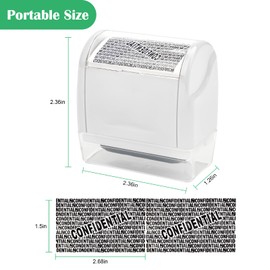 White Roller Stamps for Identity Protection Kit, CoiTek Wide Roller Theft Stamp with 6Pcs Refill Include, Security Privacy Stamp Protector for Anti-theft