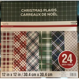 Michaels Christmas Craft Supply - Christmas Plaids Double Sided 6-inch Paper Pad