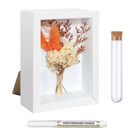 TAIHOBO 3D Picture Frame for Filling, 12 x 17 cm Deep Picture Frame for Filling, Object Frame with Dried Flower Bouquet Test Tube Marker for Wall and Desktop, Picture Frame 3D for Gift Idea Wedding
