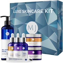 MIST JEWEL Kit Facial Luxe skincare completo Cremas da y noche, 3 Serum, limpiador facial y crema contorno de ojos  Paquete completo dia y noche de...