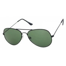 SPEXX Eyewear Men's CLASSIC VINTAGE RETRO Style SUNGLASSES Black Metal Frame Green Glass Lens