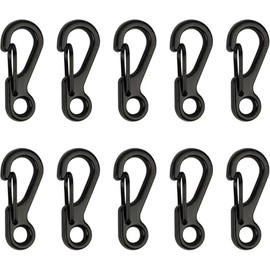 Mini Alloy Carabiner Clip Keychain Tiny Spring Snap Hook Carabiners with Keyring for Backpack Camping Bottle Using Keychains Accessories(5 pcs) (Black)