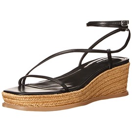 Nine West Women's Alexx3 Wedge Sandal, Black, 9