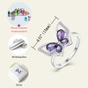 YL Butterfly Rings 925 Sterling Silver Simple Ring Created Amethyst