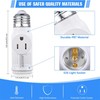 Feekoon 4 Pcs 3 Prong Light Socket Adapter, E26 Light