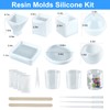 Resin Molds Silicone Kit 20Pcs,Epoxy Resin Molds Including Sphere,Cube,Pyramid,Square,Round, Used