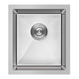 MENATT 15-inch Undermount Kitchen Bar Sinks, 304 Stainless Steel Handmade Bar Sink Undermount, Single Bowl Kitchen Sink Brushed, 15" x 17" x 8"