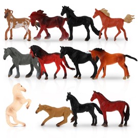 Set of 12 Horse Animal Figures, Mini Horse Figures, Horse Figures Toy, Animal Figures Collection Horse Toy, Realistic Horse Animal Figures, Educational Horses for Children, Educational Toy Play