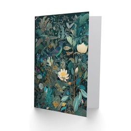 Artery8 Audubon Style Birds in Blooming Wildflower Field Nature Birthday Sealed Greeting Card Plus Envelope Blank inside