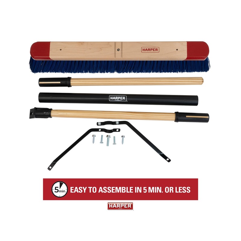 Harper 24 Inch Push Broom with Stiff Bristles, Premium Heavy