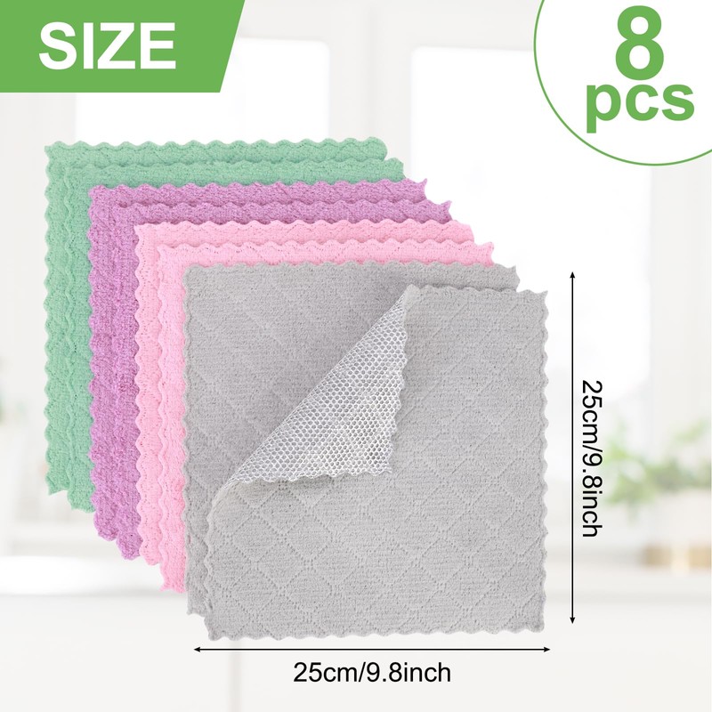 SAYAPE Double-Sided Cleaning Rags - Multipurpose Non Scratch Wire Dishcloth