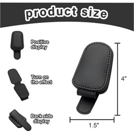 AALFA 2 Packs Car Visor Sunglasses Holders - Universal Fit Leather Clips for Easy Access, Magnetic Flap, Elastic Cloth - Premium Auto Accessories (Red (Two Outfits)), KYKJ00002