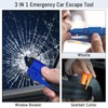 8 Pcs Car Window Breaker Tool Keychain,3 in 1 Glass