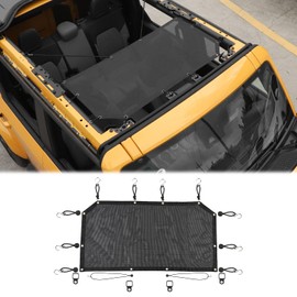 Hoolcar Front Top Sunshade Mesh Bikini Top Roof Sun Shade- Blocks UV, Wind, Noise- Insulation Mesh Compatible with 2021-2022 Ford Bronco