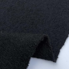 100% Boiled Wool Plain Coloured for Berets Scarf Coats Fabric Material | 380 GSM | 55" - 140 cm (Per Half Metre, Black)