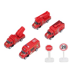 4pcs Pullback Car Model Set Alloy Cars Toy Play Set City Series Opened Doors Truck Model Toy Type B
