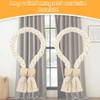 2-Pack Magnetic Curtain Tie Backs, 22.8" Braided Rope Holdbacks with