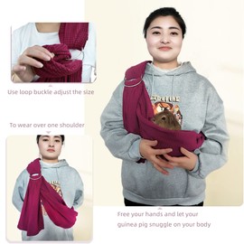 Guinea Pig Sling Carrier Bonding Pouch with Adjustable Shoulder Strap Snuggle Bag for Guinea Pig