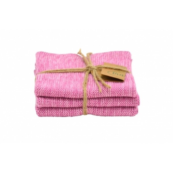 Solwang 01718 Cleaning Cloth Set of 3 Organic Pink Pink