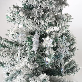 Zsail Christmas Snowflake Pendants 4 pcs Snowflake Set for Christmas Tree Decoration (Snowflake Flash)