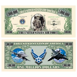 US Air Force USAF Commemorative Million Dollar Bill - Challenge Note in Currency Holder - Great Gift Or Keepsake (1)