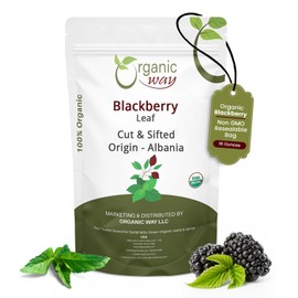 Organic Way Blackberry Leaf (Rubus fruticosus) Cut & Sifted - Herbal Tea | European Wild-Harvest | Organic & Kosher Certified | Non GMO & Gluten Free | USDA Certified | Origin - Albania (1 LBS)
