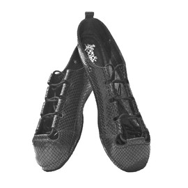 Irish Dance Pumps Soft Shoes - Diamond Stitch Leather Upper, Split Sole, Shock Absorbing Insole - UK Sizes Black