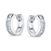 Asscher Cut CZ Channel Set Huggie Hoop Earrings For Women