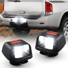 litzland LED License Plate Light Tag Lamp Assembly Compatible with Nissan Navara D40 Frontier 2007-2015 Armada 2008-2016 LED Number Plate Lamps Fit for Suzuki Equator 2009-2012