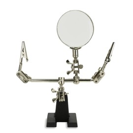 NEIKO 01902 Adjustable Helping Hand with Magnifying Glass, Soldering Station Stand with Dual Alligator Clips and a Heavy Base(Pack of 6),Chrome
