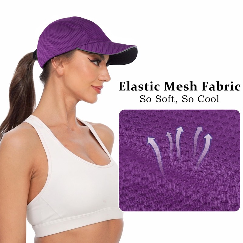GADIEMKENSD Gorra de malla para mujer, excelente ventilación, ligera, reflectante,